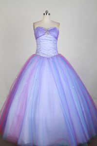 Popular Lilac Dress for Quinceanera with Beading in Taffeta and Organza