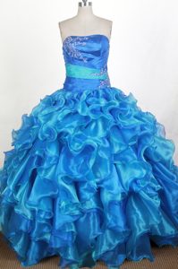 Discount Royal Blue Embroidery and Beaded Sweet 16 Dresses in Taffeta