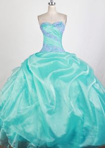 Sweetheart Quinceanera Dress in Apple Green with Appliques and Beading