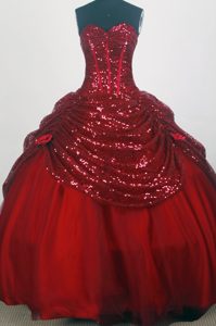 Hot Red Sweetheart Long Real Sample Quinces Dresses in Taffeta
