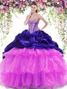 Fashionable Multi-color Sweet 16 Dresses Military Ball and Sweet 16 and Quinceanera and For with Beading and Ruffled Lay