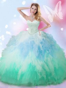 Wonderful Multi-color 15 Quinceanera Dress Military Ball and Sweet 16 and Quinceanera and For with Beading and Ruffles S