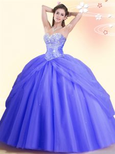 Smart Sweetheart Sleeveless Lace Up Sweet 16 Dresses Lavender Tulle
