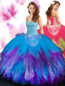 Multi-color Vestidos de Quinceanera Military Ball and Sweet 16 and Quinceanera and For with Beading and Ruffled Layers S