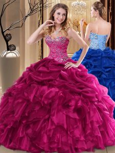Custom Fit Sleeveless Lace Up Floor Length Beading and Pick Ups Quinceanera Dresses