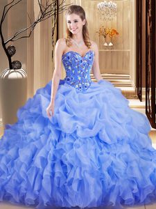 Inexpensive Pick Ups Ball Gowns Sleeveless Lavender Quinceanera Dresses Brush Train Lace Up