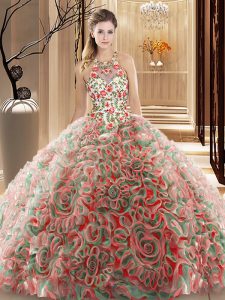 Ball Gowns Sleeveless Multi-color Quinceanera Gown Brush Train Criss Cross
