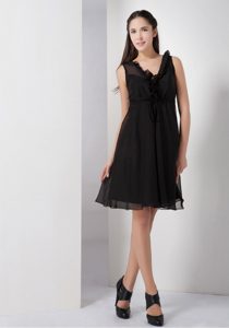 Exclusive V-neck Little Black Dress for Bridesmaid in Chiffon Best Seller