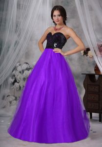 2014 Sweetheart Purple Prom Dama Dresses for Quinceanera with Paillette