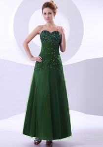 Beaded Green Ankle-length 2013 Prom Dress for Ladies in 2013