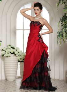 Discount Ruched Lace-up Taffeta Prom Holiday Dress in Wine Red and Black