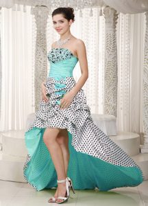 Impressive Strapless High-low Taffeta Spring Prom Gown Dress in Multi-color