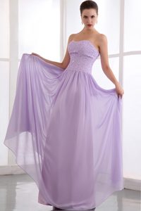 Popular Lavender Beaded Zipper-up Chiffon Prom Cocktail Dress for Summer