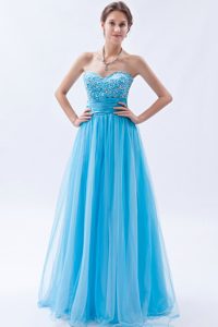 Classical Baby Blue Sweetheart Prom DressCourt with Beading