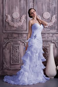 Beautiful Sweetheart Ruched Prom Homecoming Dresses in Lilac