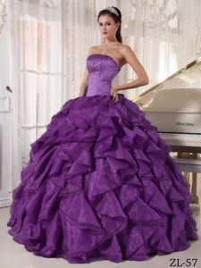 Sophisticated Strapless Beading Dresses for a Quince in Satin and Organza