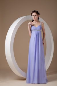 Popular Beaded and Ruched Lilac Summer Prom Party Dresses in Floor-length