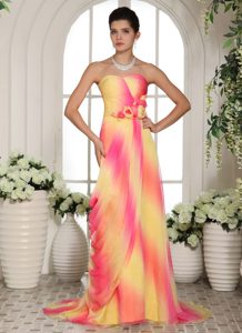 Magnificent Flowers Zipper-up Prom Gown Dresses in Multi-color