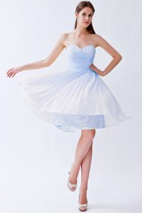 Light Blue Sweetheart Ruched Exquisite Prom DressCourt with Pleats