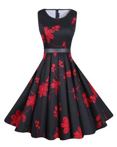 Ideal Red And Black Homecoming Dress Prom and Party and For with Sashes ribbons and Pattern Scoop Sleeveless Zipper