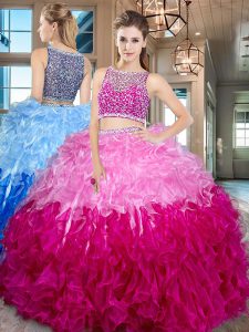 Eye-catching Multi-color Sleeveless Organza Side Zipper Sweet 16 Dresses for Military Ball and Sweet 16 and Quinceanera