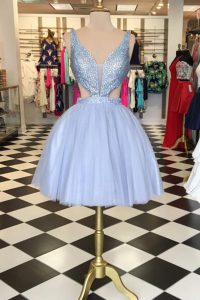 Elegant Tulle Sweetheart Sleeveless Zipper Beading Prom Dresses in Lavender