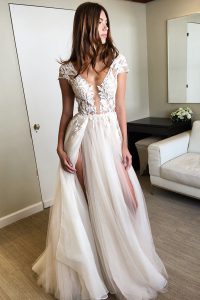 Low Price Floor Length White Prom Dress V-neck Cap Sleeves Lace Up