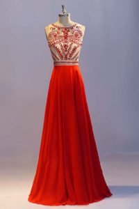 Nice Coral Red Homecoming Dress Prom and For with Beading and Pleated Scoop Sleeveless Side Zipper