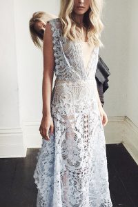 Great Scoop Sleeveless Lace Zipper Prom Gown