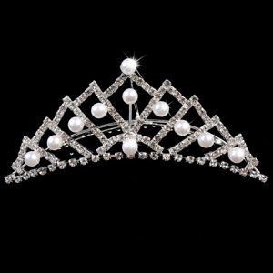 Lovely Tiara With Beaded and Imitation Pearl Decorate