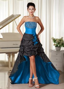 Hot Sale Colorful Strapless High-low Prom Graduation Dress with Pick-ups