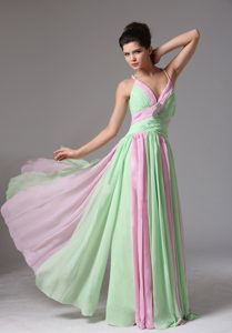 Brand New Colorful Long Chiffon Prom Graduation Dresses with Crisscross