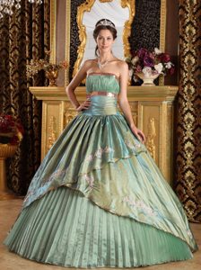 Sweet Strapless Taffeta and Organza Quinceanera Dresses in Olive Green