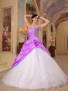 Beaded Taffeta and Tulle Quince Gowns in Fuchsia and White on Promotion