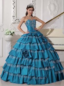 Sweetheart Aqua Blue Quinces Dress with Embroidery for Wholesale Price