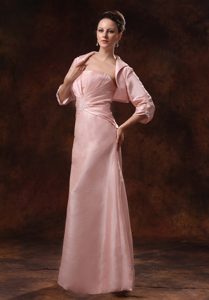 Beautiful Pink Ruched and Appliqued Mother Dress for Wedding on Promotion