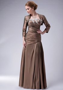Latest Empire Strapless Mother Of The Groom Dresses in Taffeta in Brown