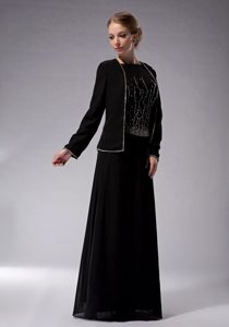 Brand New Black Empire Bateau Mother of The Groom Dress with Beads