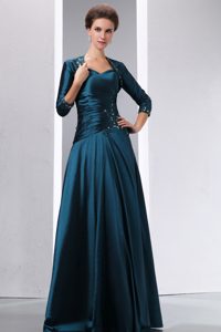 Peacock Green Mothers Dress for Weddings with Spaghetti Straps