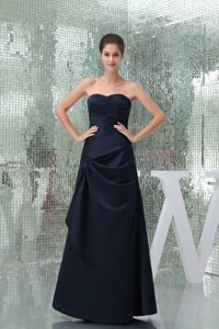 Svelte Sweetheart Long Mother Of The Groom Dress in Navy Blue