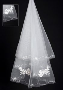 Organza Lace Applique Edge Bridal / Wedding Veil