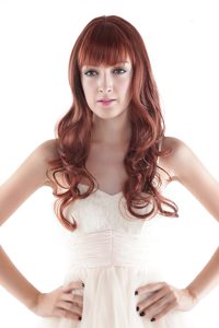 Medium Long Synthetic Red Curly Hair Wig