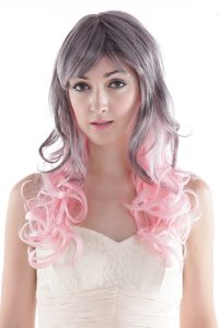 Fairy Gray/ Pink Long High Quality Synthetic Hair Wig