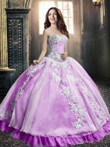 Sleeveless Appliques Lace Up 15th Birthday Dress