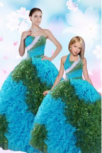 Elegant Sequins Pick Ups Ball Gowns Sweet 16 Dresses Multi-color Sweetheart Taffeta Sleeveless Floor Length Lace Up