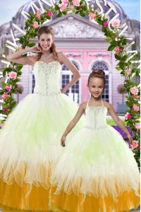 Beauteous Multi-color Sweet 16 Dresses Military Ball and Sweet 16 and Quinceanera and For with Beading and Ruffles Sweet