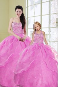 Dazzling Sequins Floor Length Lilac Sweet 16 Quinceanera Dress Sweetheart Sleeveless Lace Up