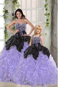 Free and Easy Lavender Quinceanera Gown Military Ball and Sweet 16 and Quinceanera and For with Beading and Ruffles Swee