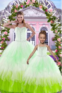 Elegant Sweetheart Sleeveless Lace Up Sweet 16 Quinceanera Dress Multi-color Tulle
