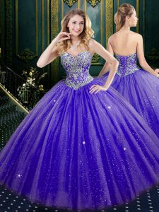 Low Price Sleeveless Beading and Sequins Lace Up Sweet 16 Dress